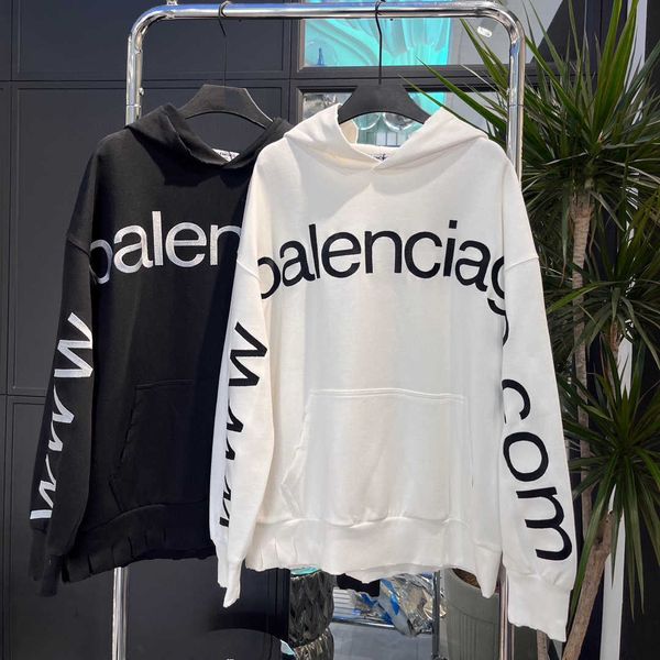 

paris home 2023 autumn new extra large letter hoodie lyy8265, Black