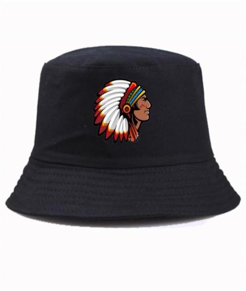 

summer style hats indians print bucket hat panama harajuku pop basin cap66082503138452, Blue;gray