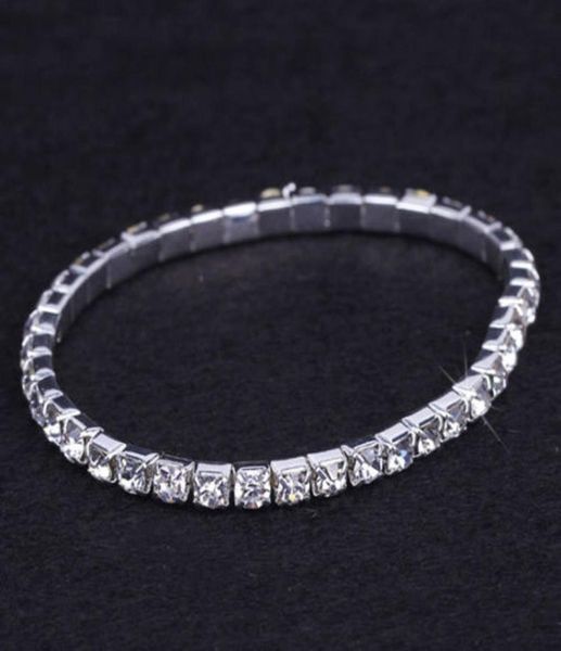 

24 pieces lot wedding bridal jewelry elastic crystal rhinestone stretch silver womens bracelet bangle whole wedding accessorie1963836, Golden;silver