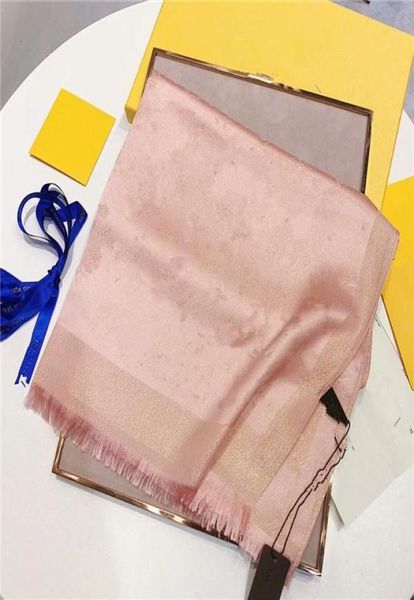 

2021 fashion women scarf four seasons autumn winter thin long silk wool 18070cm shawl classic gold thread letter7147714, Blue;gray