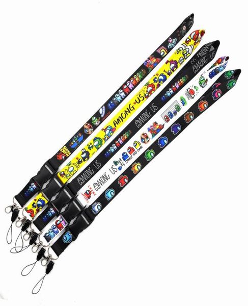 

whole 10pcslot amongus game new cartoon neck strap lanyards badge holder rope pendant key chain accessories gift4174930, Silver