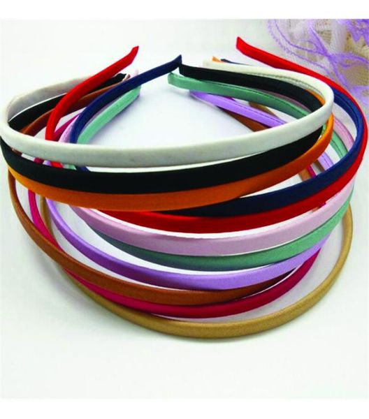 

50 pieces blank solid colors fabric covered headband metal 5mm hair band for hair accessories diy craft whole9306968, Silver