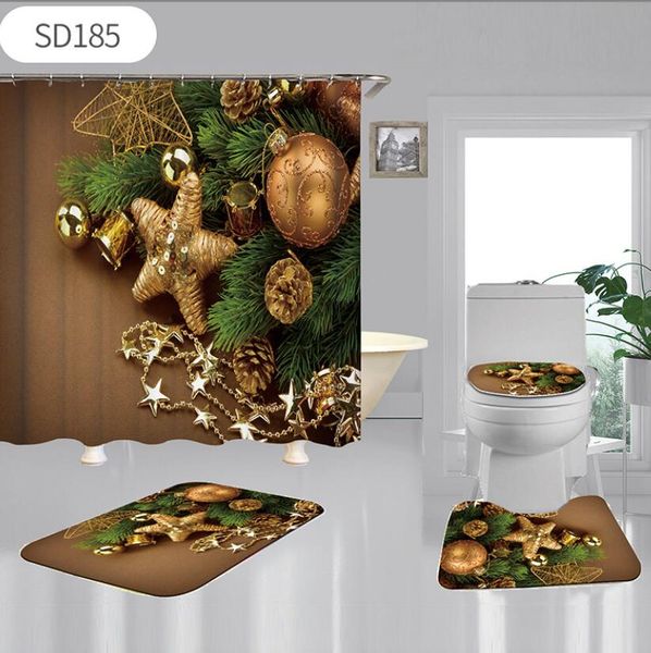 

shower curtains bathroom accessories bath home garden christmas chic floral printed mats 4 piec