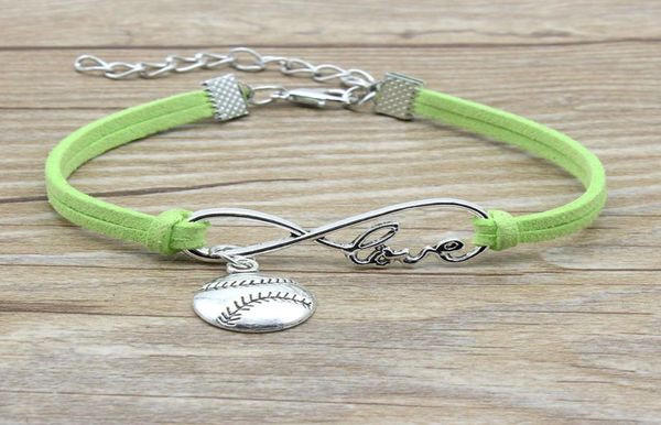 

minimalist friends friendship gift infinity love sports baseball charm suede leather adjustable bracelets for women jewelry9307178, Golden;silver