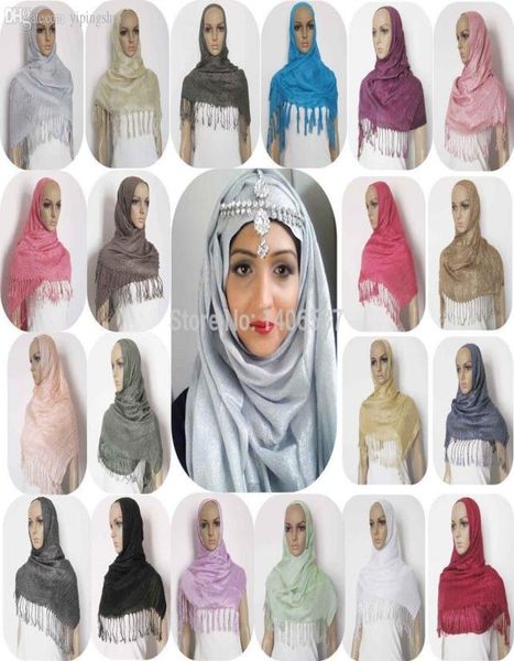 

wholeph020 43 colors 1pclot ladies shimmer glitter shiny muslim hijab scarf wrap shawl stole bandana islamic women6358598, Blue;gray