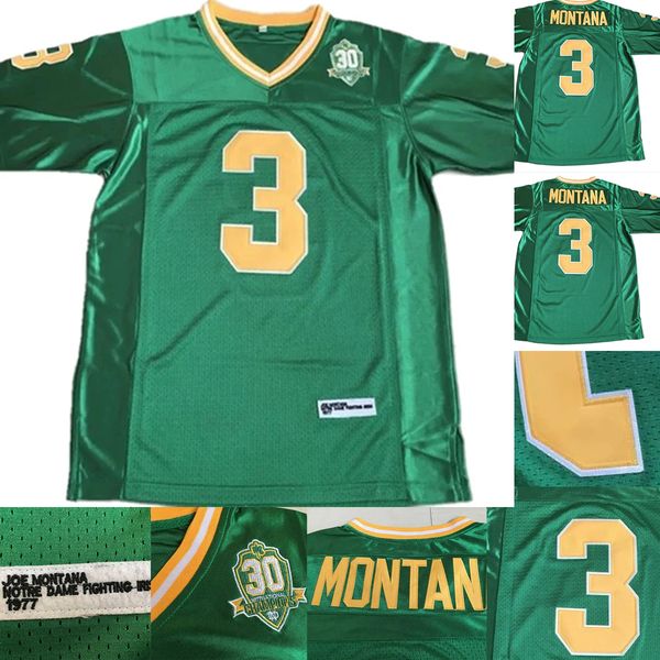 

american wear new james men's 3 joe montana 1977 ncaa college football jersey notre dame fighting irish jerseys stitched green s-xxxl q, Black