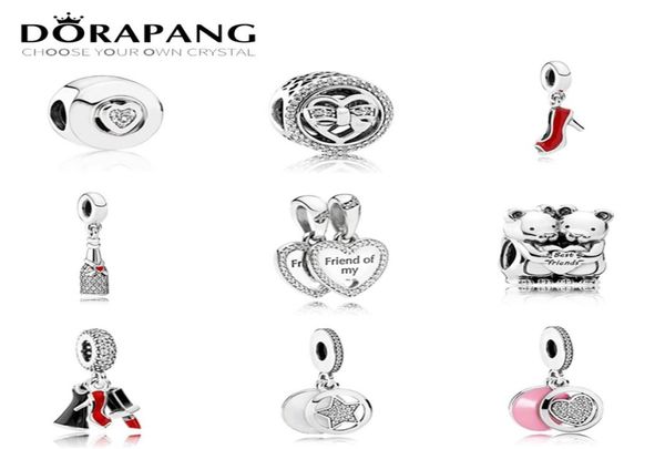 

dorapang lovely charms bead high heels pendant fit a early autumn series s925 sterling silver diy bracelet whole factory7426837, Black