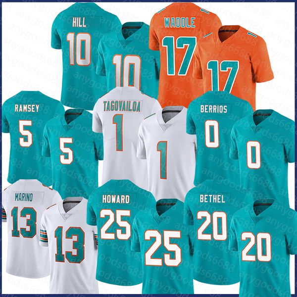 

tyreek hil ltua tagovailoa football jersey jaylen waddle man jalen ramsey braxton berrios jaelan phillips dan marino xavien howard eli apple, Black;red