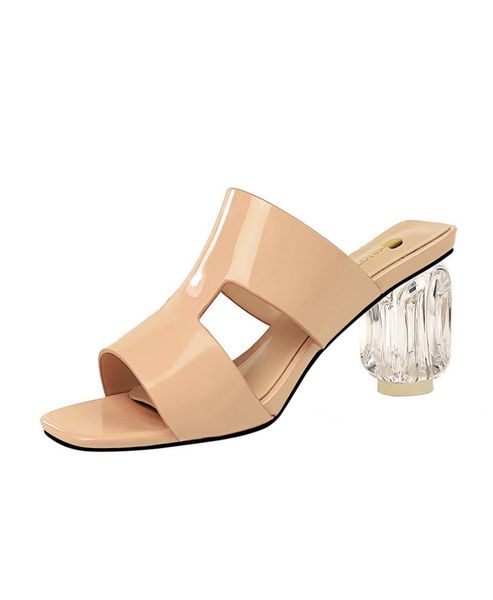 

new design high heeled sandals slippers womens summer slipon casual slide mules comfort shoes for ladies2230326, Black