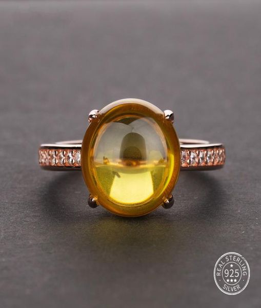 

rose gold natural citrine gemstone ring for women in 925 sterling silver yellow citrine ring wedding engagement size 5129543509