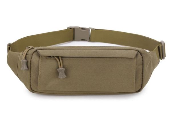 

men fanny pack chest shoulder bag with 3 pockets nylon minitary waist bag zipper belt bag blackkhaki 2201123596063