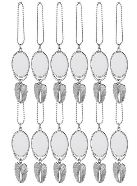 

sublimation wings keychains pendants decorations blanks car pendant angel wing mirror decoration hanging charm ornaments fy4406 058907735, Silver