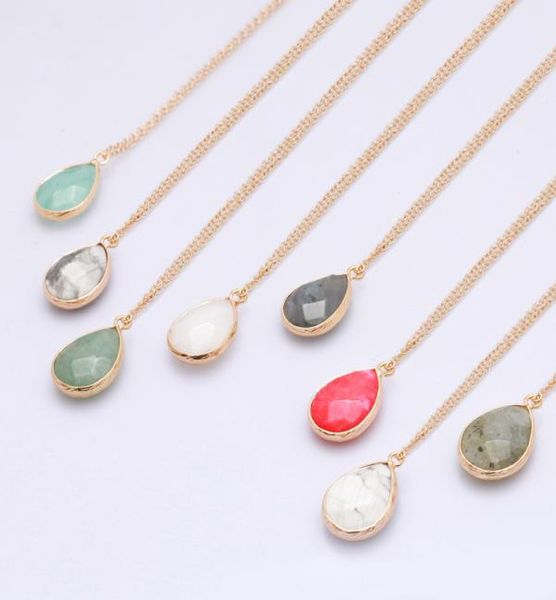 

stone necklace long choker necklace sweater faceted agate crystal natural stone necklace2561967, Silver