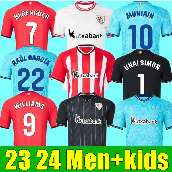 

23 24 club bilbao home soccer jerseys berenguer 2023 2024 muniain athletic williams raul garcia villalibre camiseta sancet gk unai simon men, Black;yellow