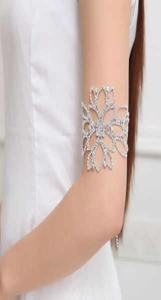 

link chain wedding women bridal bracelet arm bride jewelry upper armband with rhinestones ankle anklet bracelets9666902, Black