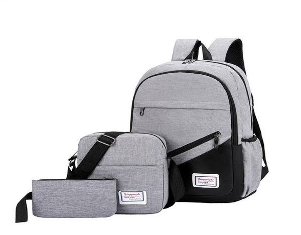 

shujin new 3 pcset anti theft backpack men women casual backpack travel lapschool bags sac a dos homme zaino8420628