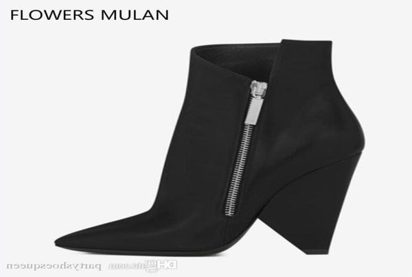 

2018 new women spike heel boots ankle boots pointed toe booties black suede leather boots ladies party shoes booties mujer botas6903920