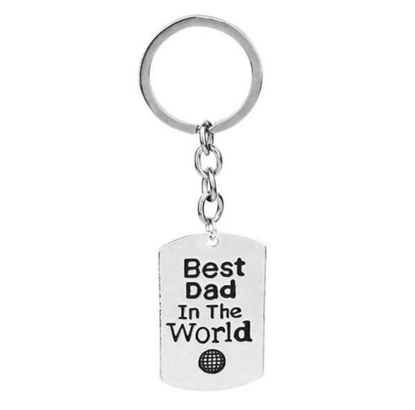 

new keychain dad in the world keyring family fathers day gifts men jewelry daddy presents mens car key charm pendant4016943, Silver