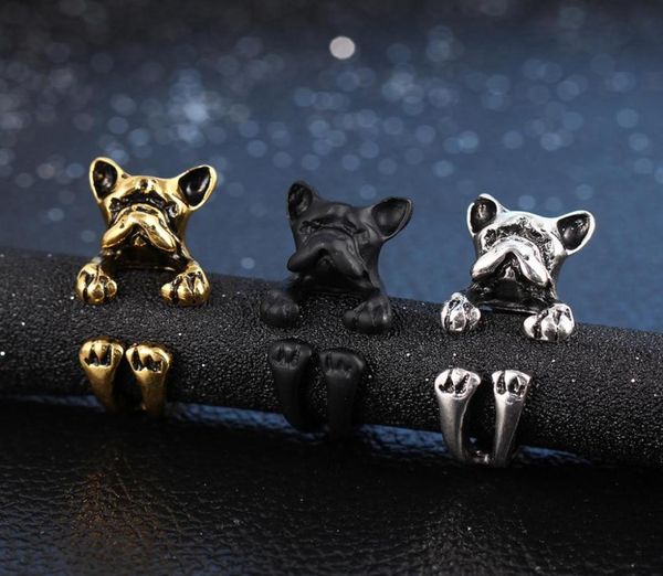 

fashion adjustable rings puppy dog pet ring animal vintage wrap ring4045465, Silver