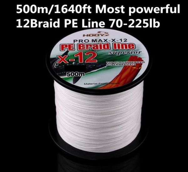 

500m1640ft most powerful pe line 12braid fishing line 70225lbtest for saltwater higrade performance import from 6852689