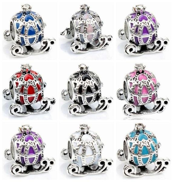 

20pcslot fashion tibet enamel pumpkin cart alloy metal beads for jewelry making diy beads for bracelet whole in bulk low pric5344470, Black