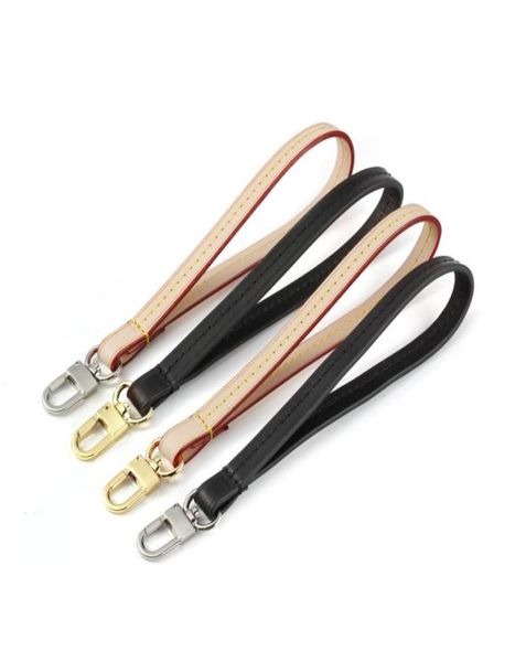 

real vachetta leather 21cm replacement short straps bag accessories wristlet wrist bag strap handle for clutches1447179, Black