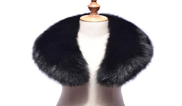 

new real fox fur collar women 100 natural fox fur scarf winter warm fur collar scarves black lj2012214532385, Blue;gray