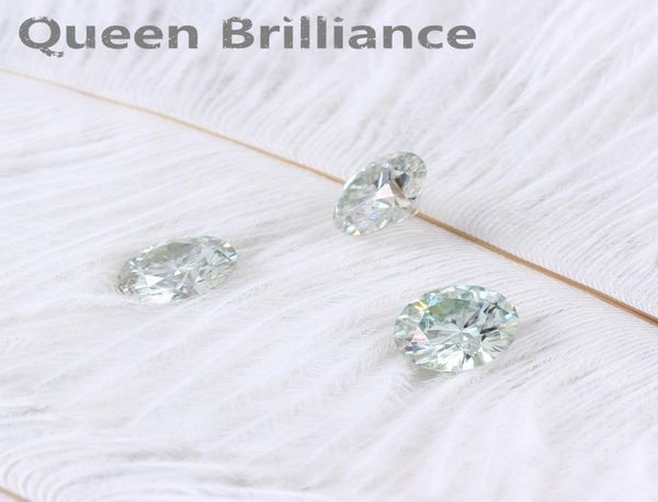 

round brilliant cut moissanite 1 carat 65mm slight blue test positive lab grown diamond loose gems stones excellent cut vvs15516373, Black