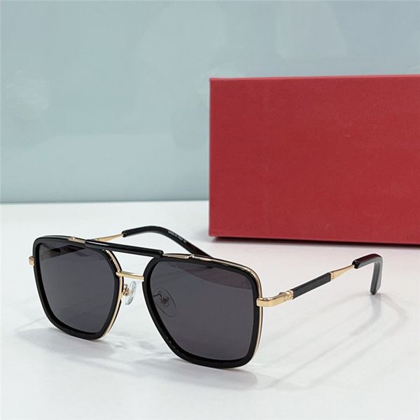 

new fashion design men square sunglasses 1022 metal and acetate frame bar of the double bridge simple and popular style outdoor uv400 protec, White;black