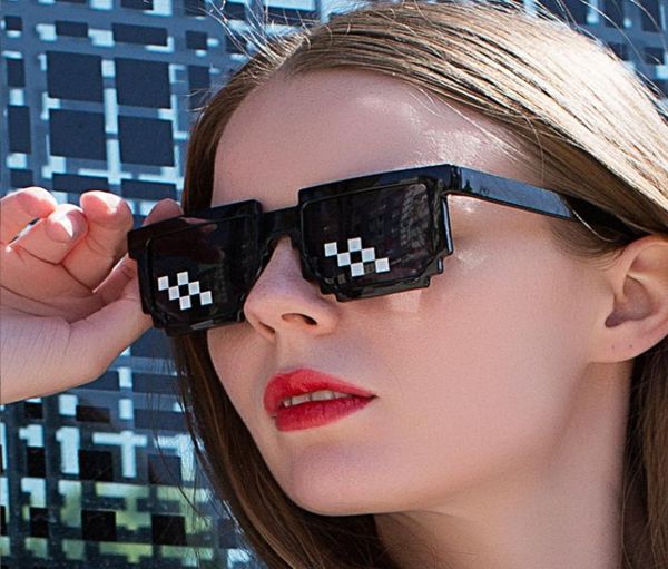 

whole sunglasses pixelated men women brand party eyeglasses mosaic uv400 vintage eyewear gift toy glasses7355041, White;black