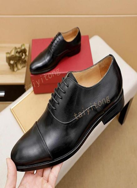 

dress shoes men elegant black brown genuine leather pointed toe mens design business oxfords gentlemen party wedding comfort shoe2088038