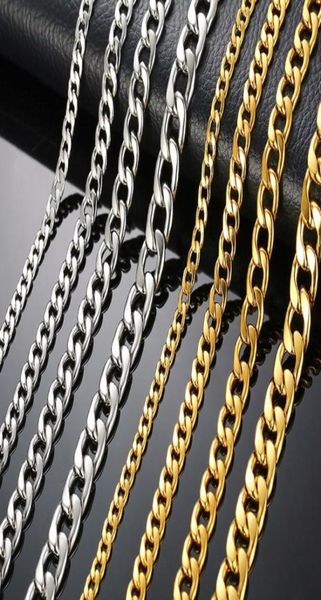 

stainless steel solid choker goldplated cuba link chain necklace fashion male jewelry hip hop accessories9424843, Silver