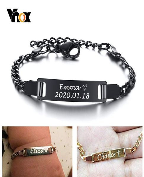 

anti allergy stainless steel bracelets for baby babi customize name birth id bar personalized girls boys child unique gift7392809, White
