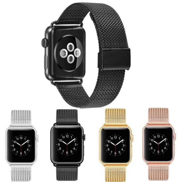 

fashion new milanese watchband for apple watch band 38mm 42mm iwatch 40mm 44mm series 1 2 3 4 5 strap bracelet belt stainless stee3474306, Black;brown