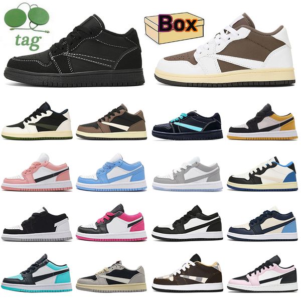 

baby jumpman 1 low trainers basketball shoes j1s cactus jack reverse mocha olive unc smoke wolf grey black phantom little kids running shoes