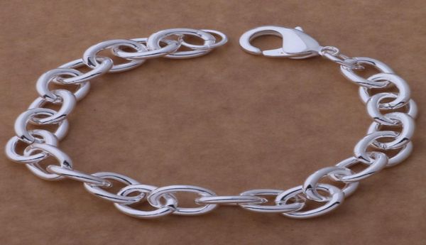 

factory 925 sterling silver plated thick chain bracelet fashion jewelry party gift 6669833, Black