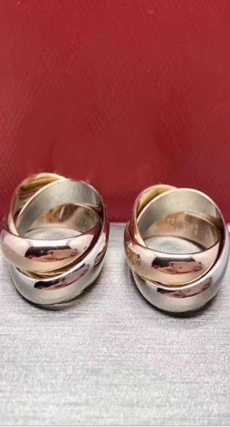 

titanium steel three ring couple ring simple male and female students personality ring ornament8068940, Silver