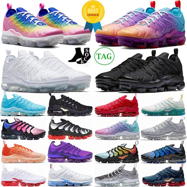 

2023 vapores max plus tn mens womens running shoes triple black white university blue since 1972 coquettish purple all red pastel shark hype