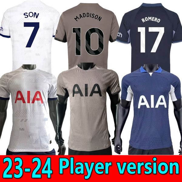 

player version 23 24 richarlison son totten kane soccer jerseys 2023 2024 maddison ham kulusevski hojbjerg perisic llors romero lucas men ki, Black;yellow
