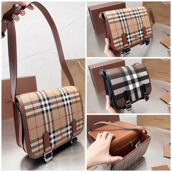 

2023 women autumn winter bag cross body vintage england london messenger leather english bag girl shoulder bags with 2 color plaid 22cm 5a q