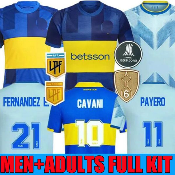 

cavani 2023 2024 boca juniors soccer jerseys fans player villa salvio men kids camisa de futebol 23 24 football shirt tevez carlitos marcos, Black;yellow
