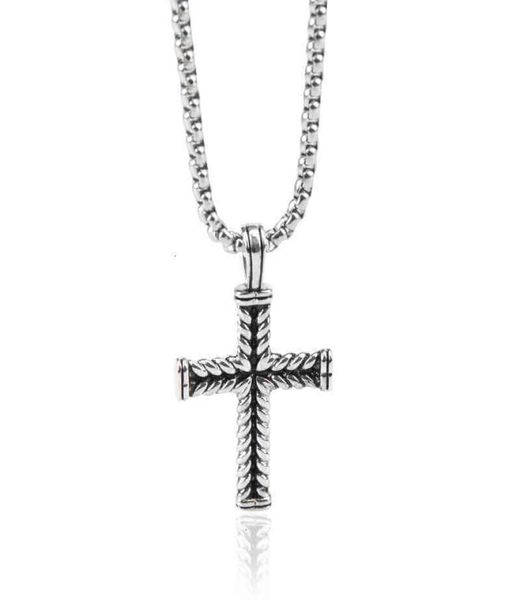 

classic jewelry women pendant chain cross necklaces necklace men 18k gold diamond fashion long chains punk 50cm4101684, Silver