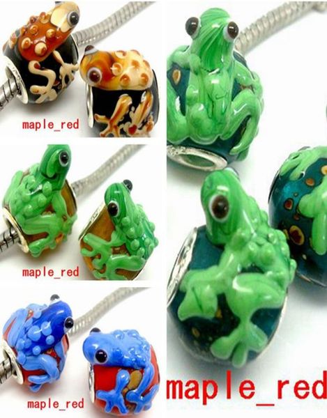 

20pcslot frog murano glass beads for jewelry making loose lampwork charms diy beads for bracelet whole in bulk l1496202, Black