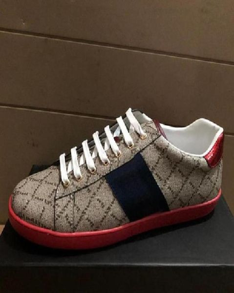 

brand men women cow leather skateboard shoe fashion sneakers ace embroidered bee sports trainers flats street white bowling shoes1427504