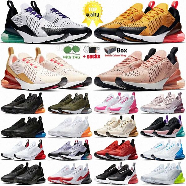 

designer 270 running shoes 27c men women sneakers triple white black navy bule cool grey volt trainers sports outdoor walking shoes eur 36-4