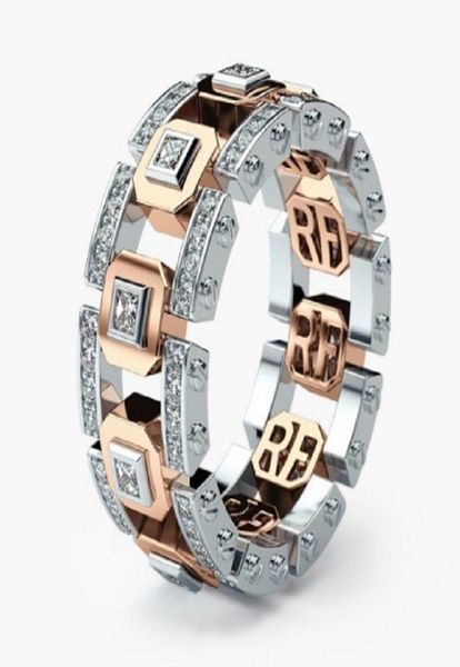 

fashion creative hallow couple rings for men women 14k gold plated crystal finger rings wedding lovers jewelry valentines039gif4301647, Silver