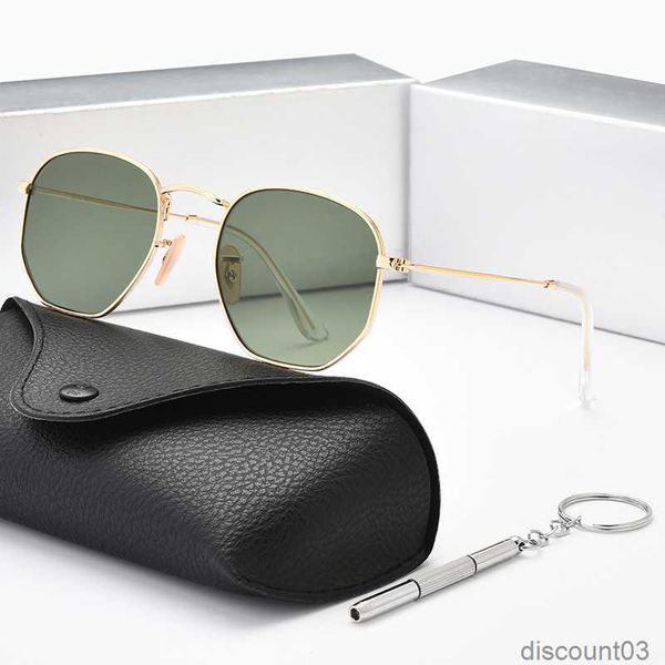 

2022 new classic polarized sunglasses women designer luxury brand alloy metal hd tempered glass lens retro glasses sun uv400 3548, White;black