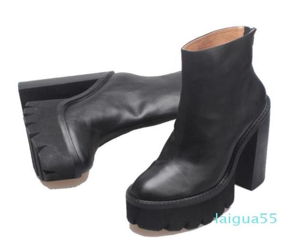 

woman genuine leather jeffrey mulder booties black fashion catwalk campbell mulder platform heel boots shoes6596930