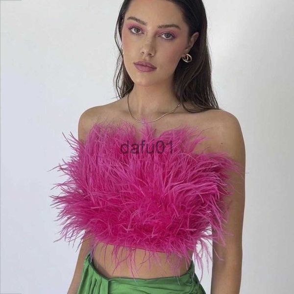 

women's fur faux fur autumn plush lady camisole prom tub party crop fluffy corset crop vest female x0907, Black
