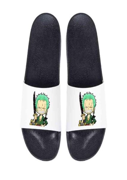 

men slides nonslip japanese anime one piece luffy male slippers flip flops summer beach women home bathroom sandals outdoor y04272739869, Black